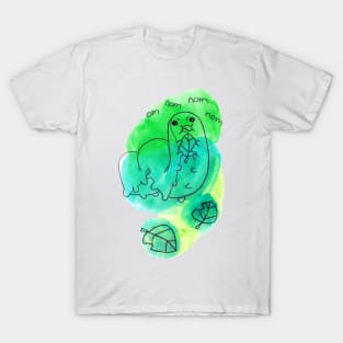 Om Nom Nom Hungry Watercolor Caterpillar T-Shirt